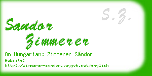 sandor zimmerer business card